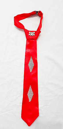Šatky - Dámska kravata - červený štras - 15466817_