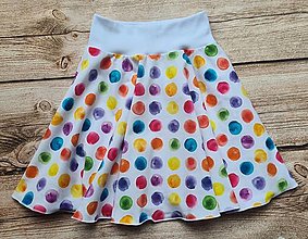 Detské oblečenie - Detská točivá sukňa -  pestrofarebné bodky - 15466254_