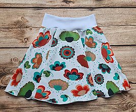Detské oblečenie - Detská točivá sukňa -  retro kvety - 15466351_