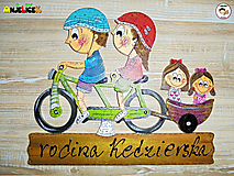 Tabuľky - Menovka - rodinka na bicykli - 15467764_