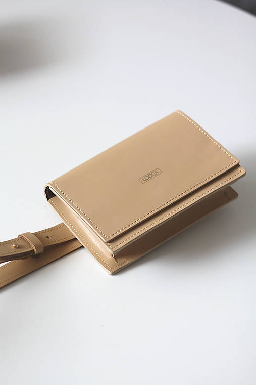 Kožená ľadvinka MINIMAL- BÉŽOVÁ