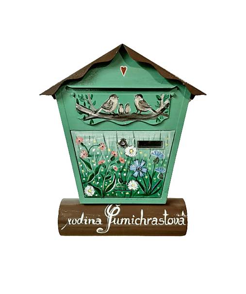 Nádoby - Poštová schránka - Zelená - 2+2vtáčiky - 15468716_