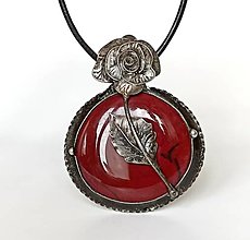 Náhrdelníky - Cínový šperk - Ruža - 15466568_