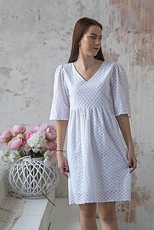 Šaty - Šaty obojstranné biele krajkované Ina - 15468618_