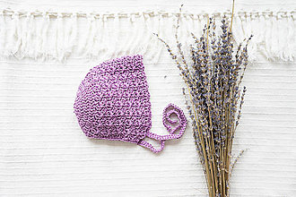 Detské čiapky - Čepček fialový zo 100% bavlny - 15469300_