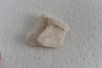Ponožky, pančuchy, obuv - Newborn ponožky na fotenie pre novorodeniatka (Smotanové (01)) - 15466718_