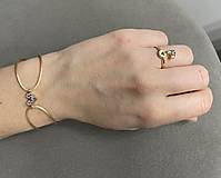 Sady šperkov - Srdiečkový setík - šnúrkový náramok so srdiečkom so zirkónmi na povoskovanej šnúrke + prstienok - 15468859_