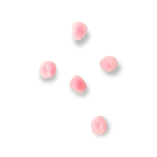 Polotovary - Plyšové POM POM guličky 5 ks - Ružové R7651316 - 15466352_