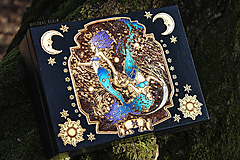 Morská panna v znamení Ryby, drevená krabička so 6 priehradkami so znamením zverokruhu ako personalizovaná šperkovnica
