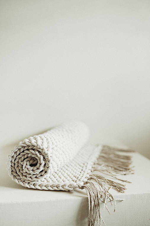  - Ručne pletený bavlnený koberec - 15470394_