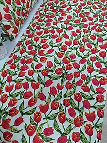 Úžitkový textil - Štóla (Tulipány - krémový podklad 45 x 100 cm) - 15472400_