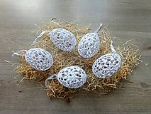 Dekorácie - Háčkované vajíčka biele IV - 15470132_