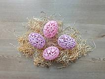 Dekorácie - Háčkované vajíčka ružové a fialové - 15470154_