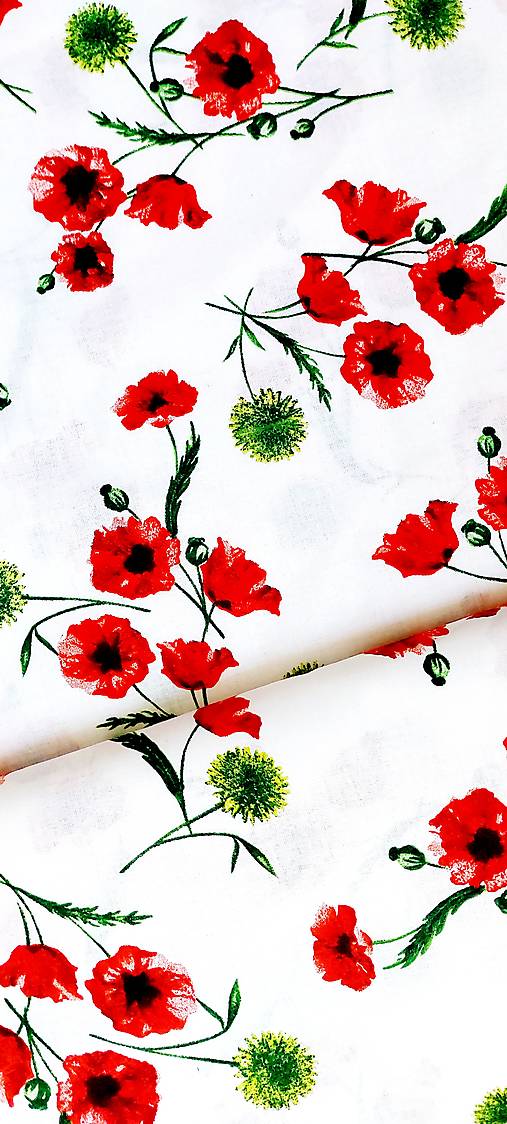 Textil - 100% premium bavlna, vlčí mak - 15471021_
