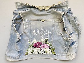 Vesty - Ručne maľovaná svadobná vesta "Wifey" - 15471474_