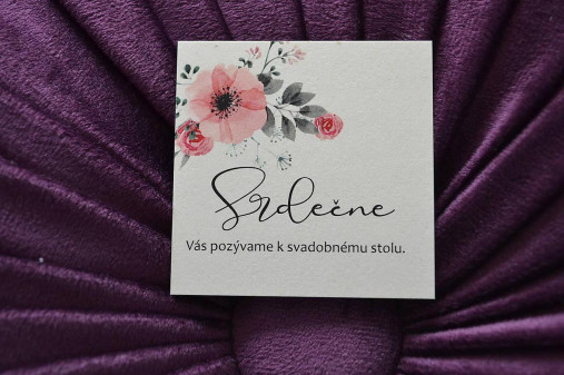 Svadobné oznámenie kvety (pozvánka k svadobnému stolu)