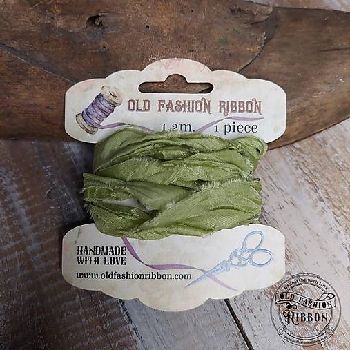 Galantéria - Old Fashion saténová stuha  26 Olive Green - 15475244_
