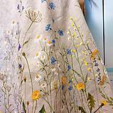 Šaty - Maľované ľanové šaty " Lúčne s púpavou, harmančekom a zvončekom" - 15473842_