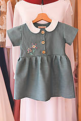 Detské oblečenie - Ľanové detské šaty s výšivkou - 15475646_