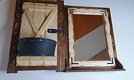 Dekorácie - Rustikalna skrinka a zrkadlo - 15472943_