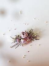 Ozdoby do vlasov - Kvetinový hrebienok "dotyky pri stmievaní" - 15475303_