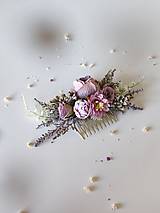 Ozdoby do vlasov - Kvetinový hrebienok "dotyky pri stmievaní" - 15475304_