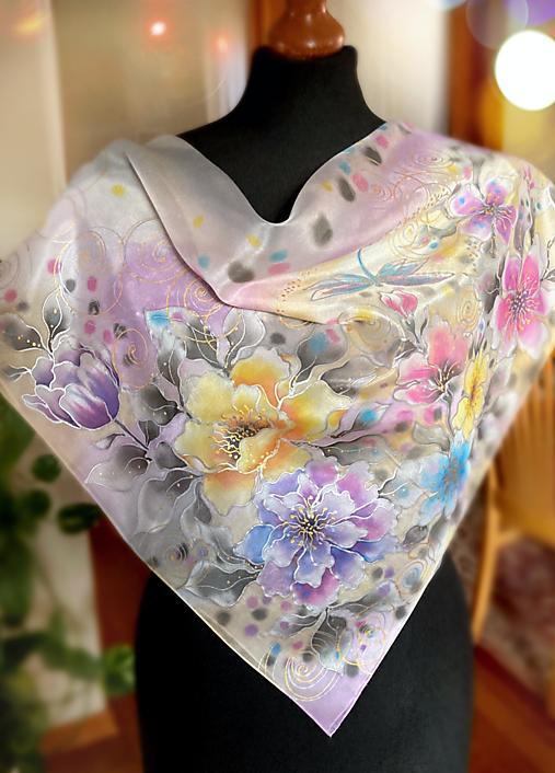 Šatky - Hodvábne ruže + darčekové balenie grátis … - 15475216_