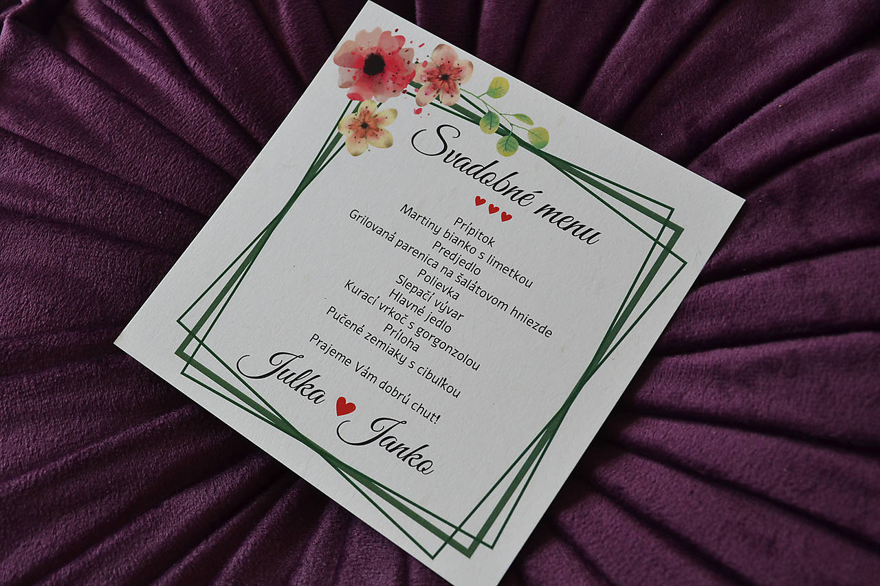 Svadobné oznámenie kvety 2 (menu)