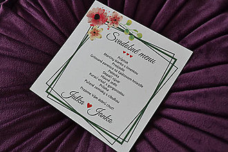 Papiernictvo - Svadobné oznámenie kvety 2 (menu) - 15473127_