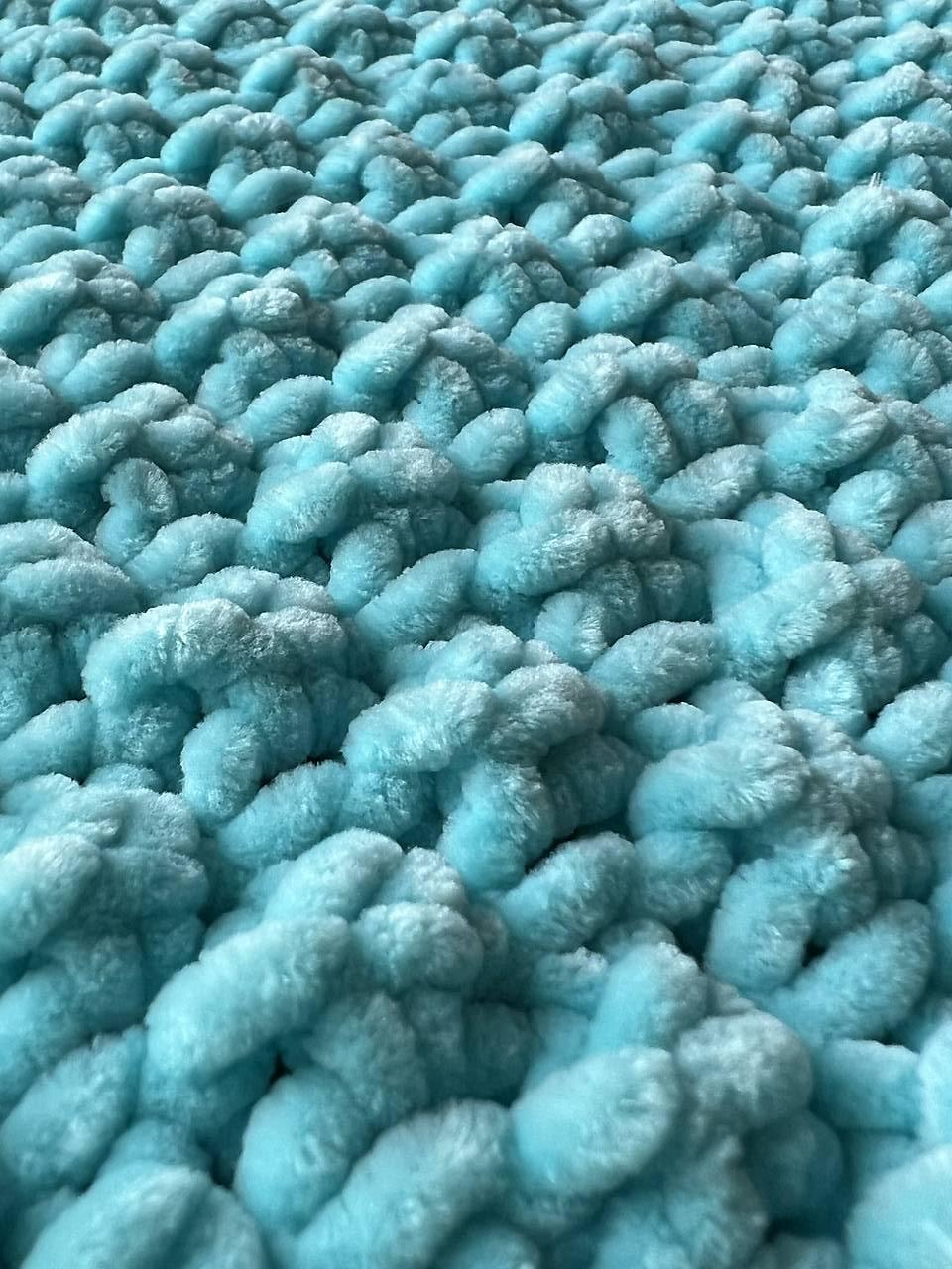 Heboučká "bublinková" žinylková deka pro miminko - světle tyrkysová