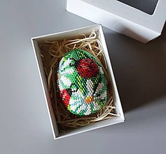 Dekorácie - Veľkonočné vajíčko z korálikov - v krabičke - 15474952_