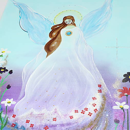 Obraz s anjelom V rozkvete