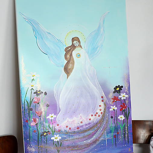 Obraz s anjelom V rozkvete