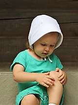 Detské čiapky - Detský úpletový čepček biely pointoille - 15478469_