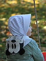 Detské čiapky - Detský úpletový čepček biely pointoille - 15478473_