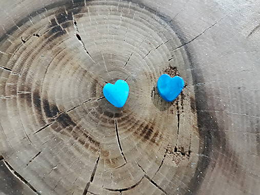 Náušnice srdce blue