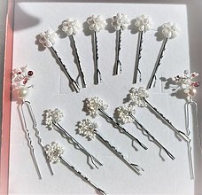 Sady šperkov - vlásenky biely kvet - 15477623_