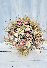 Kytice pre nevestu - Jemná svadobná kytica zo sušených kvetov - 15477382_