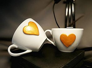 Nádoby - Gold heart cup - 15476285_