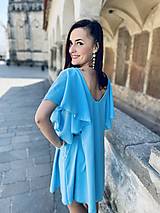 Tehotenské oblečenie - Spoločenské šaty na dojčenie – MAMA A DCÉRA –modré - 15476854_