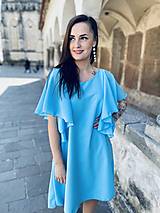 Tehotenské oblečenie - Spoločenské šaty na dojčenie – MAMA A DCÉRA –modré - 15476856_