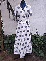 Šaty - Zavinovacie ľanové šaty s potlačou (rôzne farby) - 15477352_
