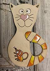 Dekorácie - Keramická mačka s myšou - 15478361_