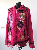 Bundy a kabáty - Ružová dámska bunda M/L z flís /umelej kožušiny - 15478229_