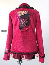 Bundy a kabáty - Ružová dámska bunda M/L z flís /umelej kožušiny - 15478230_