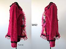Bundy a kabáty - Ružová dámska bunda M/L z flís /umelej kožušiny - 15478231_