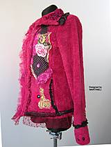 Bundy a kabáty - Ružová dámska bunda M/L z flís /umelej kožušiny - 15478233_