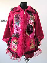Bundy a kabáty - Ružová dámska bunda M/L z flís /umelej kožušiny - 15478234_