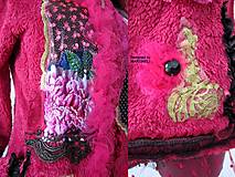 Bundy a kabáty - Ružová dámska bunda M/L z flís /umelej kožušiny - 15478235_