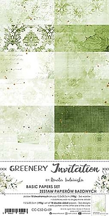 Papier - Scrapbook papier Basic set Grenery Invitation - 15481372_